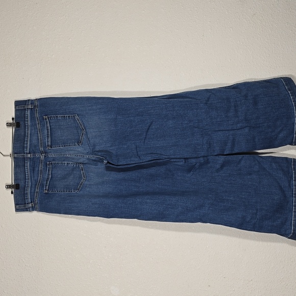 Spanx 1X Petite Pull On Jeans Denim Leg Medium Wash Blue High Rise - Picture 2 of 4